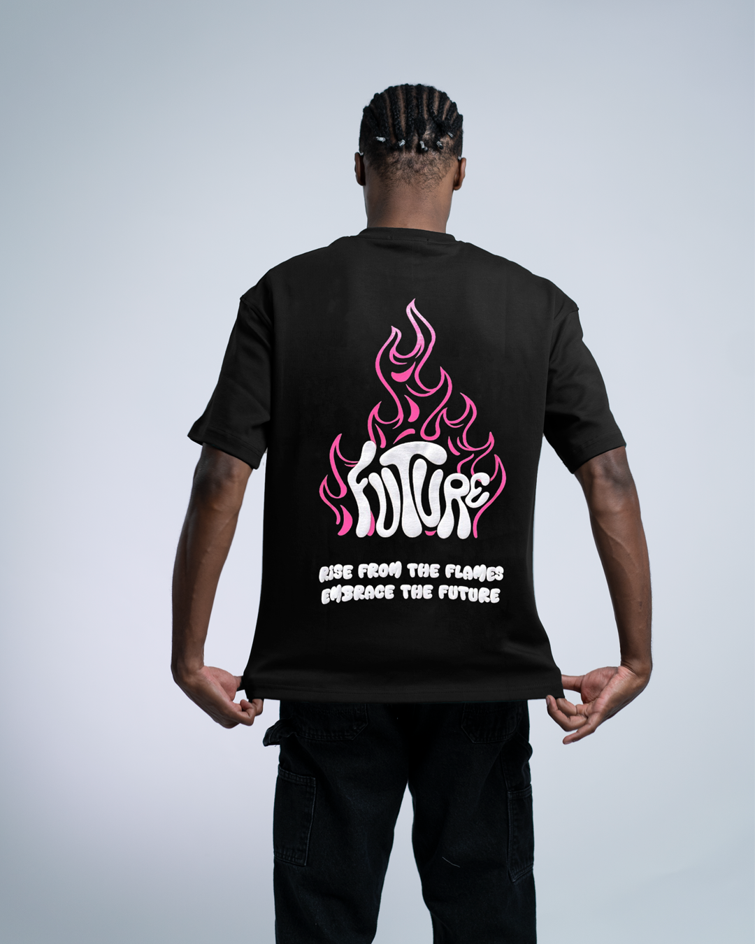 Future Flames OVERSIZED TEE - Black