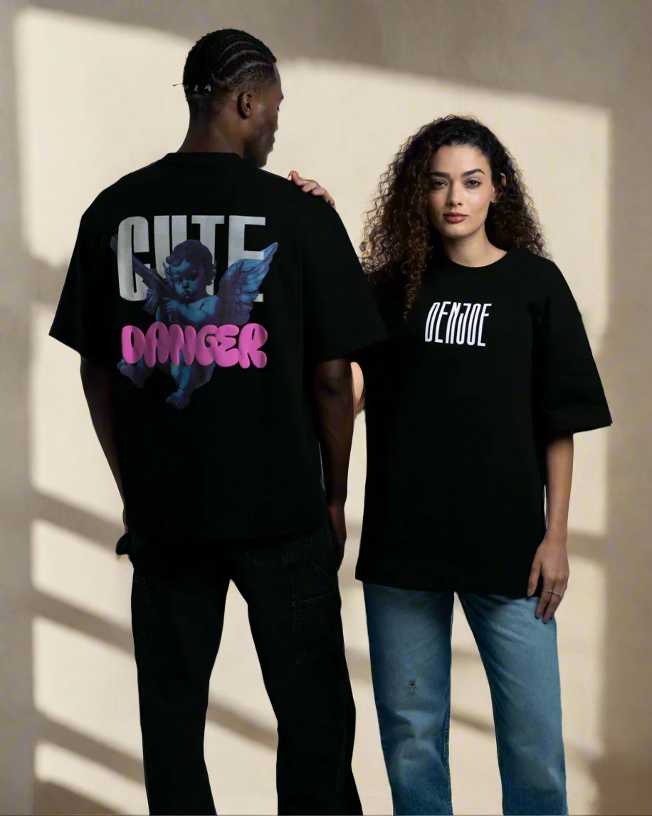 Cute Danger OVERSIZED TEE - Black