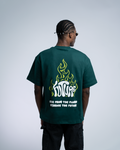 Future Flames OVERSIZED TEE - Dark Green