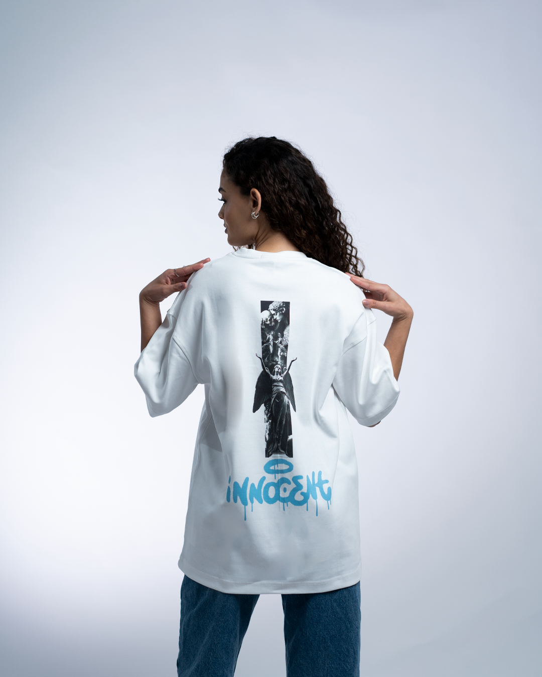 Innocent Angel OVERSIZED TEE - White